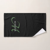Elegant modern zwart-zwart zwart-witmonogram handdoek (Handdoek)