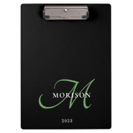 Elegant modern zwart-zwart zwart-witmonogram klembord