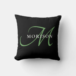 Elegant modern zwart-zwart zwart-witmonogram kussen