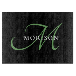Elegant modern zwart-zwart zwart-witmonogram snijplank