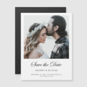 Elegant Moderne Aangepaste Foto slaat de datum op Magnetische Uitnodiging (Voorkant / Achterkant)