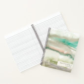 Elegant Moderne Abstracte Art Emerald Green Name Notitieboek (Binnen)