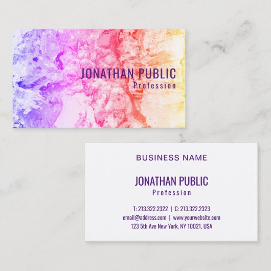 Elegant moderne Abstracte Art Sjabloon Professiona Visitekaartje (Voorkant / Achterkant)