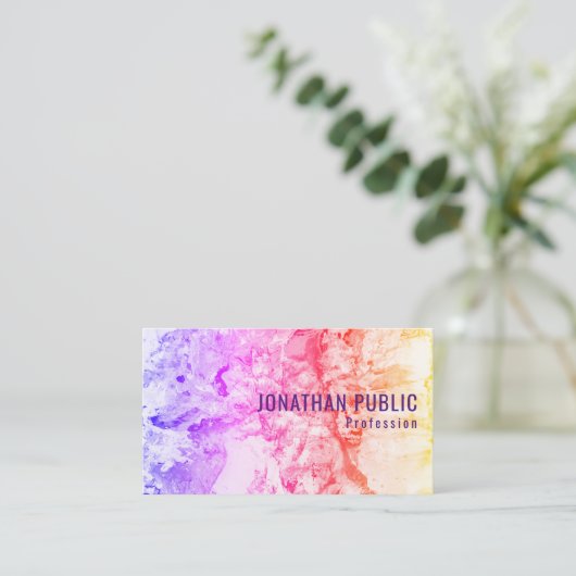 Elegant moderne Abstracte Art Sjabloon Professiona Visitekaartje (Staand voorkant)