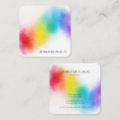 Elegant Moderne Abstracte regenboogkleuren Sjabloo Vierkante Visitekaartje (Voorkant / Achterkant)