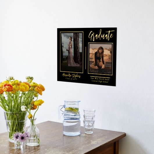 Elegant Moderne Afstuderen Manuscript Tekst Twee F Folie Afdrukken (Laag (Keuken))