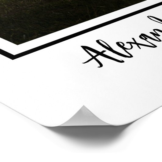 Elegant Moderne Afstuderen Manuscript Tekst Twee F Poster (Hoek)