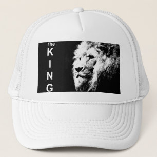 Elegant Moderne B&W Pop Art Lion Head Sjabloon Trucker Pet