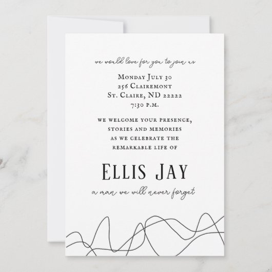 elegant | Moderne begrafenis | Uitnodiging (Achterkant)