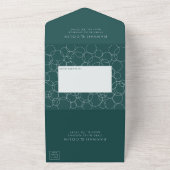 Elegant moderne belletjes Geometric Grey & Dark Bl All In One Uitnodiging (Buitenkant)