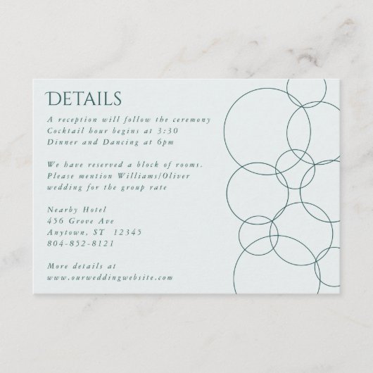 Elegant moderne belletjes Geometric Grey & Dark Bl Informatiekaartje (Voorkant)