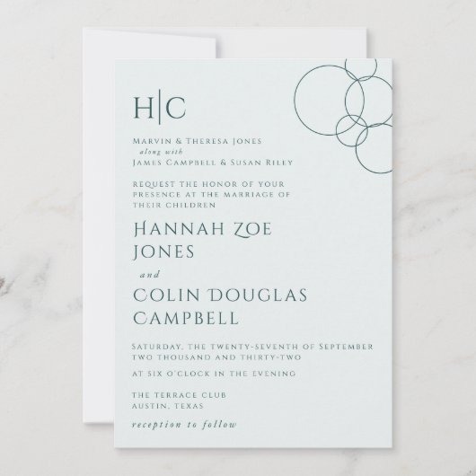 Elegant moderne belletjes Geometric Grey & Dark Bl Kaart (Voorkant)