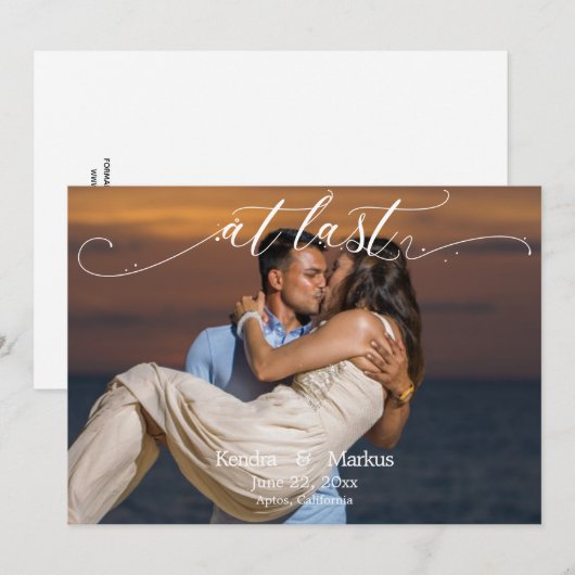 Elegant Moderne bij LAATSTE foto sparen de Datum Kaart (Voorkant / Achterkant)