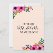 Elegant Moderne Blush Pink Floral Minimal Party  Kaart (Achterkant)