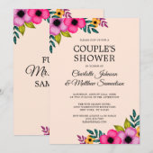 Elegant Moderne Blush Pink Floral Minimal Party  Kaart (Voorkant / Achterkant)