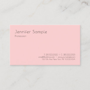 Elegant Moderne Blush Pink White Eenvoudige Sjablo Visitekaartje