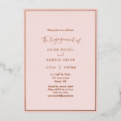 Elegant Moderne Blush Roos Gold Engagement Party Folie Uitnodiging (Voorkant)