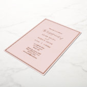Elegant Moderne Blush Roos Gold Engagement Party Folie Uitnodiging (Gedraaid)