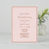 Elegant Moderne Blush Roos Gold Engagement Party Folie Uitnodiging (Staand Voorkant)