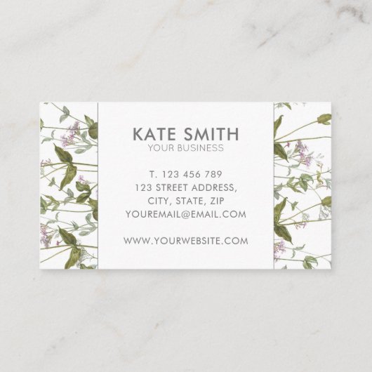 Elegant Moderne botanische wilde bloemen Visitekaartje (Achterkant)