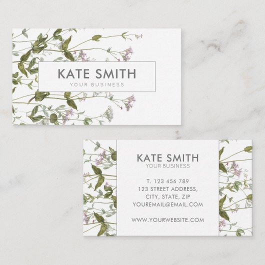 Elegant Moderne botanische wilde bloemen Visitekaartje (Voorkant / Achterkant)