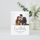 Elegant & moderne bruiloft Foto Bedankkaart (Staand voorkant)