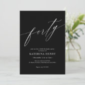 Elegant Moderne Calligrafie 40th Birthday Kaart (Staand voorkant)