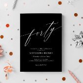 Elegant Moderne Calligrafie 40th Birthday Kaart