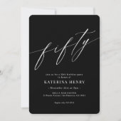 Elegant Moderne Calligrafie 50e verjaardag Kaart (Voorkant)