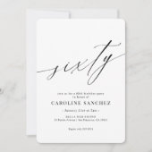 Elegant Moderne Calligrafie 60th Birthday Kaart (Voorkant)