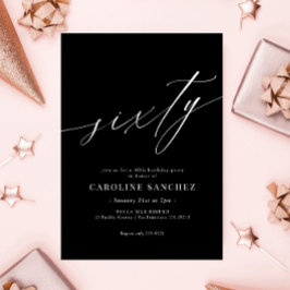 Elegant Moderne Calligrafie 60th Birthday Kaart