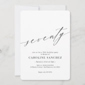 Elegant Moderne Calligrafie 70e verjaardag Kaart (Voorkant)