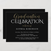 Elegant Moderne Calligrafie Graduation Party Kaart (Voorkant / Achterkant)