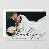 Elegant Moderne Calligrafie Hartelijk dank voor de Bedankkaart (Voorkant / Achterkant)