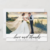 Elegant Moderne Calligrafie Love Bedankt Wedding (Voorkant)