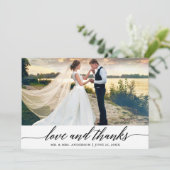 Elegant Moderne Calligrafie Love Bedankt Wedding (Staand voorkant)
