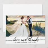 Elegant Moderne Calligrafie Love Bedankt Wedding (Voorkant / Achterkant)