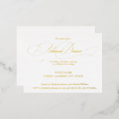 Elegant Moderne Calligrafie-repetitie Folie Uitnodiging Briefkaart (Voorkant / Achterkant)