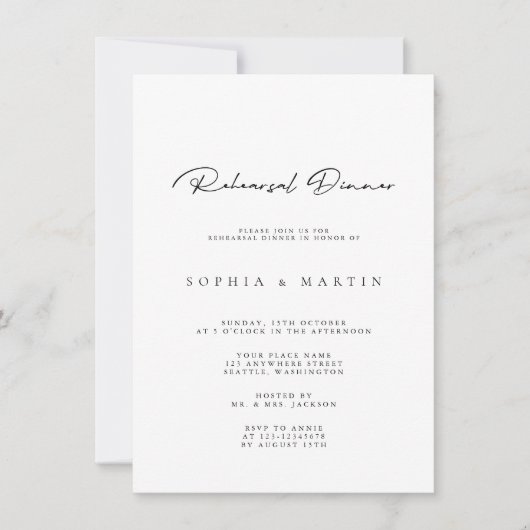 Elegant Moderne Calligrafie-repetitie Kaart (Voorkant)