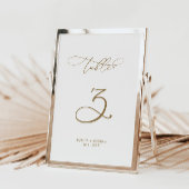 Elegant Moderne Calligrafie Tabel 3 Weddenschap Kaart