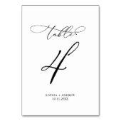 Elegant Moderne Calligrafie Tabel 4 Weddenschap Kaart (Achterkant)