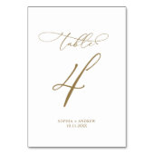 Elegant Moderne Calligrafie Tabel 4 Weddenschap Kaart (Achterkant)