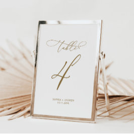 Elegant Moderne Calligrafie Tabel 4 Weddenschap Kaart