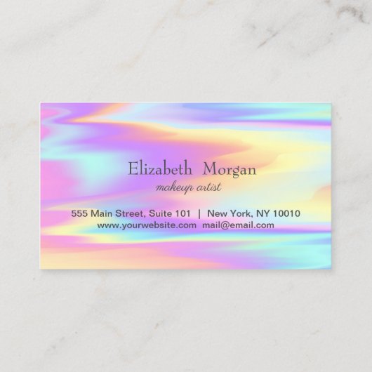 Elegant Moderne Colorful Holographic Loyalty Kaart (Achterkant)