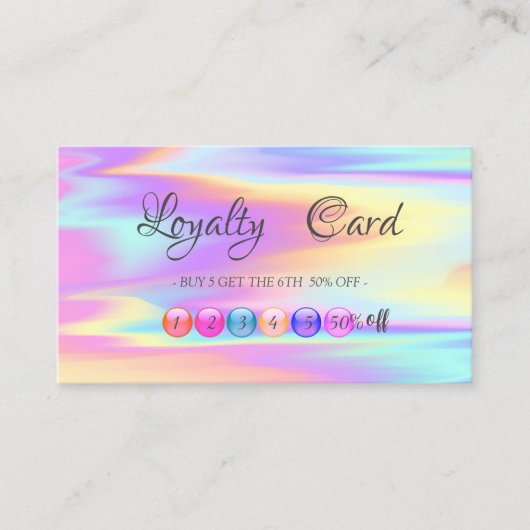 Elegant Moderne Colorful Holographic Loyalty Kaart