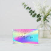 Elegant Moderne Confetti Colorful Ombre Holographi Kortingskaartje (Staand voorkant)