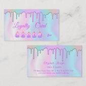 Elegant moderne cupcakes drijft holografisch klantenkaartje (Voorkant / Achterkant)