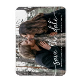 Elegant Moderne de Foto van het Manuscript sparen  Magneet (Verticaal)