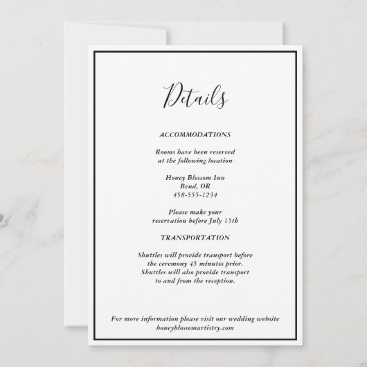 Elegant moderne details in één bruiloft kaart (Achterkant)
