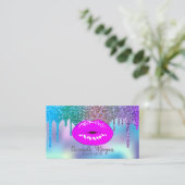 Elegant Moderne Drivers Holographic Lips Makeup Visitekaartje (Staand voorkant)